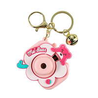 Petit lapin Projection caméra brillant caoutchouc en alliage de Zinc porte-clés dessin animé créatif pendentif petit cadeau pour Couple sac