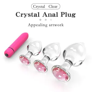 Sumbat Anal Kristal/Merah Muda/Kaca Berlian/Sisipan/Perhiasan/Steker Anal Transparan Vibrator Buttplug Dildo Mainan Seks Anal