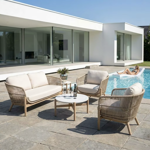 Ensemble <span class=keywords><strong>de</strong></span> canapés d'extérieur en <span class=keywords><strong>teck</strong></span> <span class=keywords><strong>de</strong></span> style moderne <span class=keywords><strong>de</strong></span> haute <span class=keywords><strong>qualité</strong></span>, mobilier <span class=keywords><strong>de</strong></span> <span class=keywords><strong>jardin</strong></span> décontracté pour la vente en gros - Product Image 1