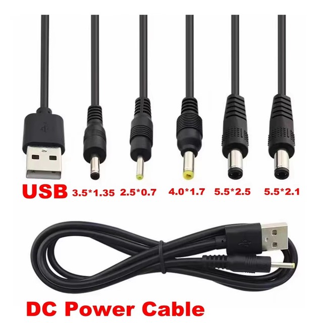 USB Type a Male to 2.5*0.7 3.5*1.35 4.0*1.7 5.5*2.1 Type C DC Power Plug Cable 5V Barrel Jack Connector Charger Extended