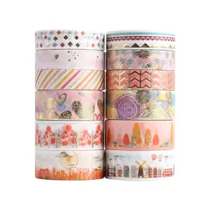 Juego de cintas Washi de impresión personalizada, cinta adhesiva decorativa, cinta Washi artesanal Diy para niños y adultos, álbum de recortes, planificador de diario Bullet