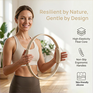 High Quality 34cm Non-slip Latex Pilates <b>Ring</b> One-Piece Yoga Fitness <b>Circle</b> Lightweight Resistance <b>Ring</b> for Home Workout - Product Image 4