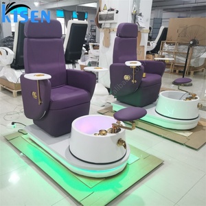 เก้าอี้นวดทำเล็บเท้าปรับเอนได้สำหรับร้านสปาหรูสำหรับผู้ชาย ยี่ห้อ Kisen พร้อมอ่างแช่เท้า ลดราคา - Product Image 1