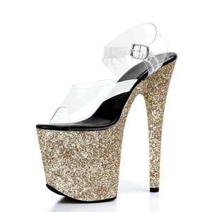 <span class=keywords><strong>Sandali</strong></span> <span class=keywords><strong>con</strong></span> Plateau Esotici da 8 Pollici, <span class=keywords><strong>Tacco</strong></span> a Spillo, Tomaia Trasparente, Glitter e Strass, Cinturini <span class=keywords><strong>con</strong></span> Fibbia, Tacchi da Donna - Product Image 4