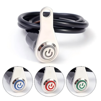 Interrupteur électronique LED pour moto, marche/arrêt, montage sur guidon, alliage d'aluminium, étanche IP65, 12V, phares antibrouillard, bouton poussoir pour klaxon