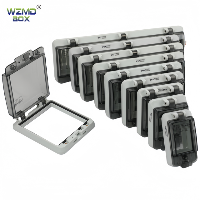 IP67 Waterproof Transparent PC 6-Way Contact Protection Window Outdoor Electrical Junction Electronics Instrument Enclosure