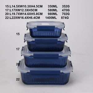 Recipiente de Vidrio Transparente para Almacenamiento de Alimentos, Apto para Microondas, con Tapa de Vidrio Templado de Borosilicato, Caja Bento, Libre de BPA - Product Image 2