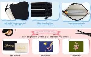 Wholesale Eco Blank Plain Customized Printed Logo Reusable <b>Travel</b> Cotton Canvas <b>Makeup</b> <b>Bag</b> for Women - Product Image 4