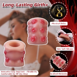 Fashion <b>Dildo</b> Silicone Dog Knot Penis Ring for Men Enlargement and Extension Thickness Cock Ring With Hole - Product Image 6