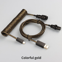 Câble de clavier Type-C enroulé 5 broches GX16 Aviator avec conducteur en cuivre pur et gaine en nylon pour ordinateurs et claviers