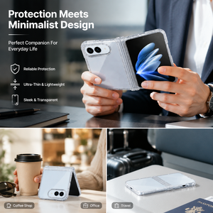 Custodia Pieghevole 2 in 1 per iPhone Duo, in Vetro TPU PC Ibrido, Antiurto, Protettiva, Ultra Sottile, Trasparente, Rigida - Product Image 2