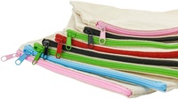 Kantong Pensil Kanvas Dompet Koin Tas Uang Receh Tas Dompet Kecil Ritsleting Tas Makeup Kosong Katun DIY
