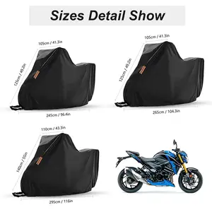 Dört mevsim su geçirmez motosiklet örtüsü dayanıklı 190T kar saklama çantası XXL kilit delikleri 96x41 x gece yansıtıcı açık depolama