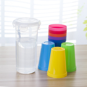 Juego de vasos de plástico apilables de 9 piezas, color arcoíris, con tapa, para regalo y uso en exteriores - Product Image 3