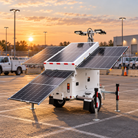 Tour d'éclairage solaire mobile de 7 m sur remorque, système d'éclairage hors réseau écologique pour événements et chantiers de construction