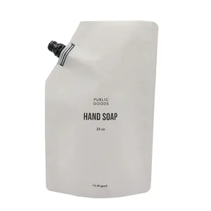 1000 мл Savon жидкости многоразовый мешок с носиком и крышки для Жидкое мыло для рук матовым покрытием для питья через соломинку упаковывая мешок