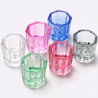 Clair rose Ab couleur cristal ongles liquide tasse monomère polygone verre ongles Dappen plat avec couvercle