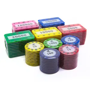 Hoge Kwaliteit Goedkope Acryl Poker Chip Set Multi-color Double-Layer Screen Chip Exclusieve Voor Casino