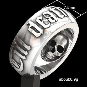 Anello Vintage a Forma di Teschio Unisex, Stile Gotico Punk Rock, Tono Argento Anticato, Accessorio di Moda - Product Image 3