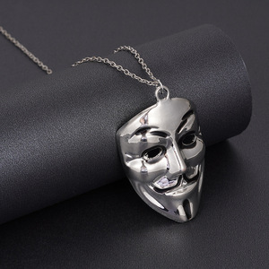Collares de Moda Hip-hop <span class=keywords><strong>con</strong></span> Colgante de Máscara de Joker de V <span class=keywords><strong>para</strong></span> VENDETTA <span class=keywords><strong>para</strong></span> Hombre, Accesorios de Joyería - Product Image 4