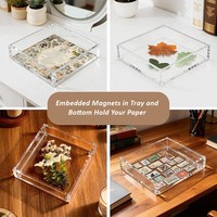 Plateau carré en acrylique transparent avec insert magnétique