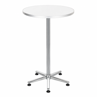 Höhenverstellbarer Runder Bartisch 60cm Tischplatte 70 bis 110cm Chrom-Sternfuß für Zuhause Küche Café Bistro Esszimmer Cocktail