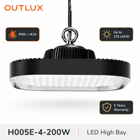 Lumière LED UFO ronde haute puissance 100W 150W 200W IP65 pour entrepôt, atelier, lampe haute puissance