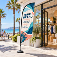 Drapeau de plage personnalisé, bannière en forme de larme, impression numérique sur polyester, mât en aluminium, publicité extérieure, affichage d'événements, drapeau en gros