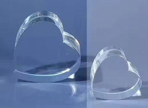 Danh dự của pha lê factory3d Laser khắc ảnh pha lê trái tim chặn giấy hình trái tim pha lê Khối quà Tặng lưu niệm - Product Image 4