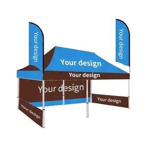 Tente de stand d'exposition pliable personnalisée 3x6 avec cadre en aluminium et parois latérales pour publicité extérieure - Product Image 2