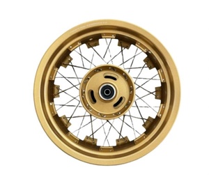 Buje de Rueda de Aleación de Aluminio sin Cámara con Radios para Yamaha NVX155 AEROX TS X, Dorado y Negro, Delantero 2.5*14/Trasero 4.0*14, Llanta de Motocicleta - Product Image 3