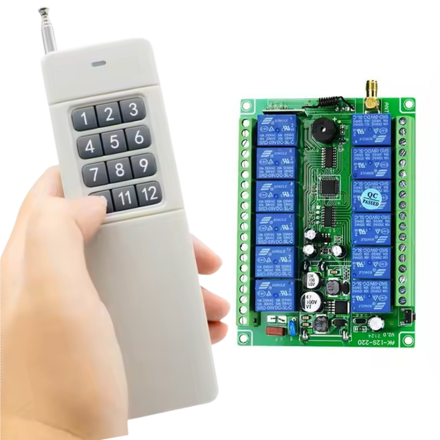 New Product DC12V-48V RF Transmitter Wireless Remote Control Receiver LED ABS 315MHz Industrial Equipment Gate Crane Lifter
