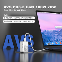 Chargeur PD GaN 100W USB-C, entrée haute et basse tension, charge rapide PD3.2 AVS pour iPhone, ordinateur portable, chargeur mural 100W PPS pour Samsung