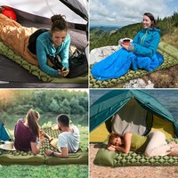 Matelas gonflable ultraléger pliable en nylon TPU Tapis de couchage imperméable pour le camping avec oreiller pour la randonnée pédestre
