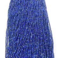 Perles en pierre naturelle facettées de 2 mm, 3 mm, 4 mm, Lapis Lazuli, perles en vrac pour la fabrication de bijoux, collier, bracelet DIY