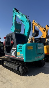 Excavatrice sur chenilles Kobelco SK75 Super, couleur turquoise, avec godet de 0,4 m³ de capacité, poids opérationnel de 7,5 tonnes, machine d'occasion - Product Image 5