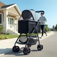 Livraison gratuite, poussette pliable pour animaux de compagnie, pour chiens et chats, avec panier amovible, adaptée à une utilisation en extérieur