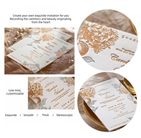 Invitaciones de Boda y Eventos de Lujo Personalizadas, Diseño OEM, Tarjetas de Papel de Algodón con Grabado en Relieve