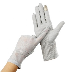 Gants de protection solaire <span class=keywords><strong>UV</strong></span> UPF 50+ pour femmes, en coton et dentelle, pour le sport, la conduite en extérieur, l'été, avec effet rafraîchissant et compatibles écran tactile - Product Image 5