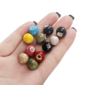 Perles rondes en céramique 6-10mm, couleurs mélangées, perles en vrac pour la fabrication de bracelets, matériel de fabrication de bijoux DIY - Product Image 2