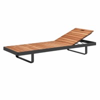 Lit de repos pliable de luxe en teck avec chaise longue en rotin tressé pour villa, cour, balcon, bord de piscine et station balnéaire