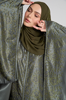 Abaya femme LEDUO personnalisée à motifs cristallins, robe musulmane luxueuse en satin, abaya modeste pour femmes musulmanes.