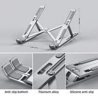 Support pour ordinateur portable en alliage d'aluminium, réglable en hauteur, pliable, support de bureau pour tablette, support pour ordinateur portable, support pour tablette
