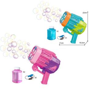 Pistolet souffleur à bulles automatique <span class=keywords><strong>TOP</strong></span> vente avec <span class=keywords><strong>4</strong></span> cylindres 32 trous jouets barboteur à espace long avec lumière pour les tout-petits de jardin jouer - Product Image 5