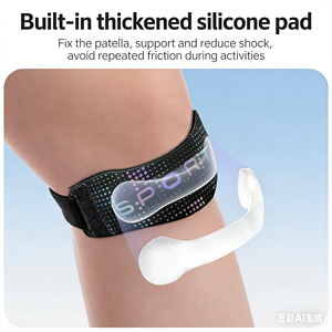Reflective Patellar Tendon Strap Adjustable Knee Patella Support <strong>Band</strong> with <strong>3M</strong> Reflective Stripe for Night Running - Product Image 5