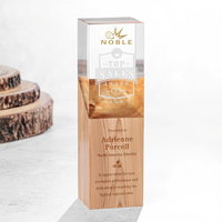 Trophée personnalisé en bois et cristal pour récompense de meilleures ventes avec gravure de nom, cadeau de reconnaissance d'entreprise, prix d'appréciation pour cadres