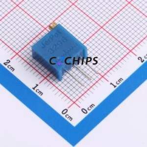 Résistance/potentiomètre réglable 3296W-1-205LF, composant traversant (THT)-3P, 9,5x4,9 mm, résistance 2 mOhm, 10 %, 500 mW, 250 ppm/ ℃ - Product Image 1