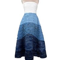 Spot Vietnam Design robe début automne nouvelle industrie lourde Denim dégradé robe fronde Maxi robe