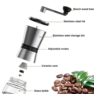 Juego de Molinillo de Café Manual Ajustable de 8 Niveles OEM/ODM, Juego de Regalo con Cafetera de Vidrio de Borosilicato - Product Image 3