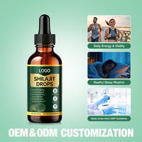 Gouttes de Shilajit liquide pour la clarté mentale, la concentration et un sommeil réparateur, favorise l'énergie et la vitalité quotidiennes en flacon de 60 ml
